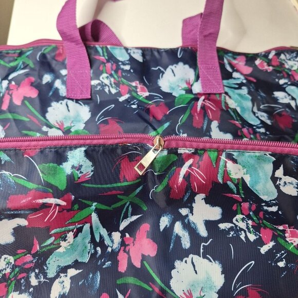 Folding Bag Tote Zipper Pouch Lightweight Beach Blue Purple - Picture 8 of 12